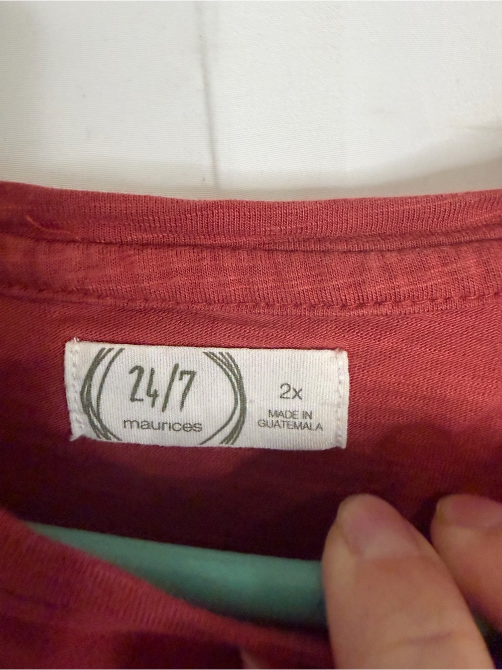 3/$20 24/7 by Maurices Women's Short Sleeve Twist Front Top - Rust Red - Picture 3 of 3